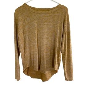 Time and Tru long sleeve yellow blouse small high low hem drop sleeve